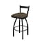 Holland Bar Stool Co 30" Low Back Swivel Bar Stool, Black Wrinkle, Canter Earth Seat 82130BW006 - alternate 1